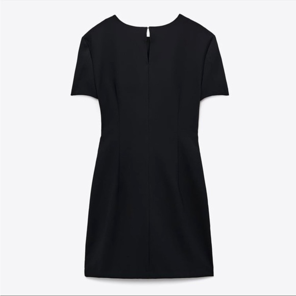 BNWT Zara Cut Out Front Zip Black Mini Dress - Picture 6 of 7